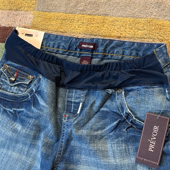 NWT Prevoir Womens Maternity partial panel wide legs Jeans Size 2 - Picture 6 of 16